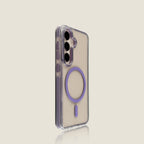 EDC Premium Transparent Case for Samsung Galaxy S25/S25 Plus/S25 Ultra/S24 Ultra - Pine Green with Contrast Trim Magnetic & Shockproof Minimalist Cover