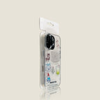 EDC iPhone 17 Case - Translucent Pink Snowman Hard Back & Soft Edge 5G Compatible Full Camera Protection Minimalist Design