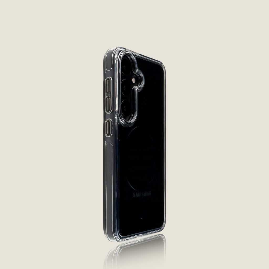 EDC Premium Transparent Case for Samsung Galaxy S25/S25 Plus/S25 Ultra/S24 Ultra - Pine Green with Contrast Trim Magnetic & Shockproof Minimalist Cover