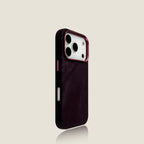 EDC iPhone 17 / 17 Pro Max Case - Dark Blue Flannel & Premium Leather Full Camera Coverage Eco-Friendly