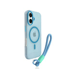 EDC Sleek Magnetic Jelly Case for iPhone 16 Pro Max - Rose Red with Lanyard